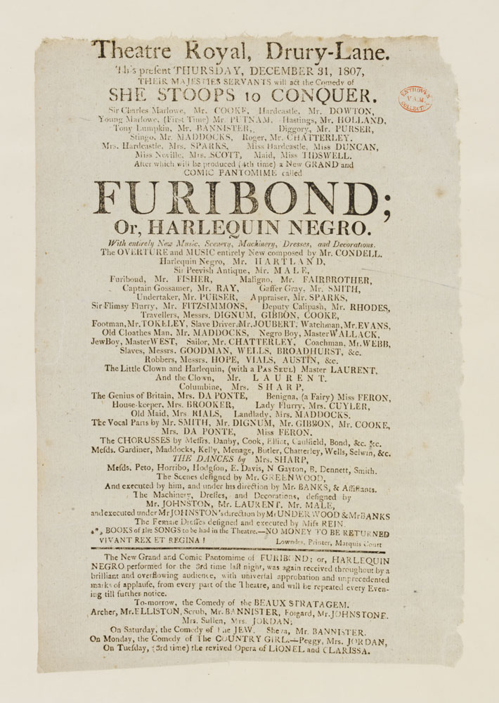 Playbill of Furibond/Harlequin Negro