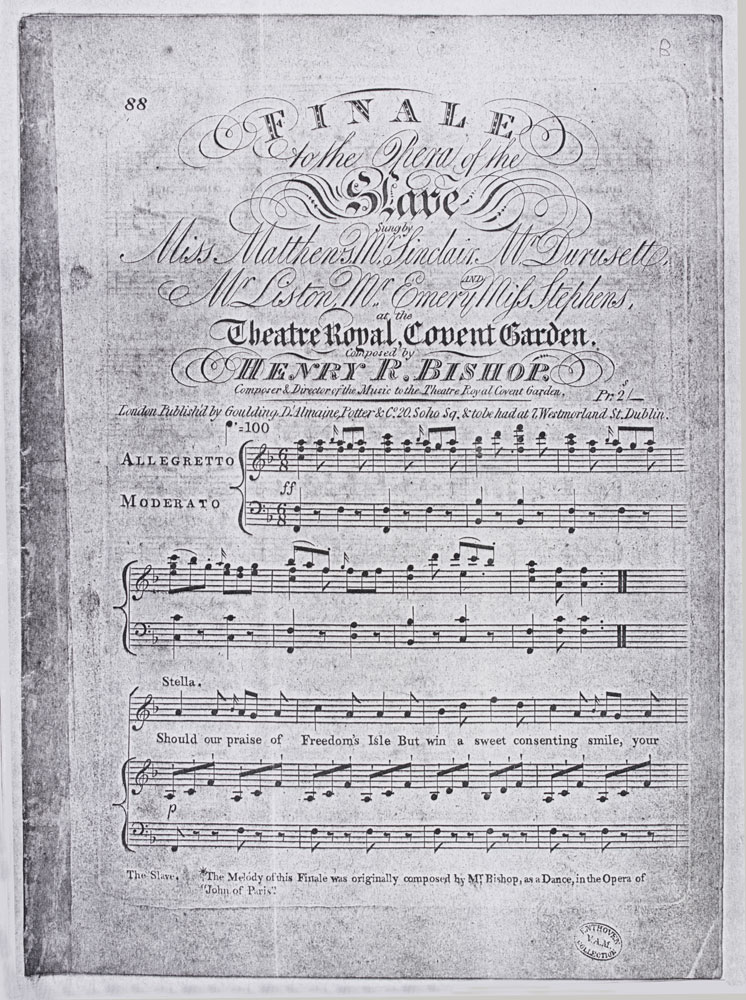 Photocopy of Music sheet from The Slave