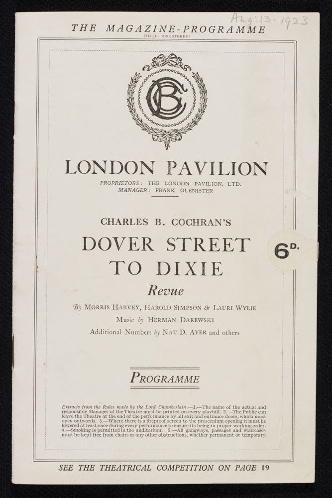 Programme of Dover Street to Dixie