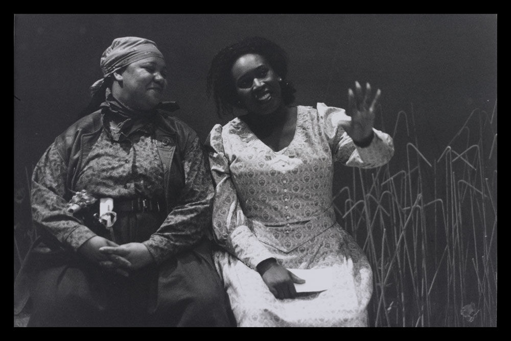 Photograph of two women sitting down from Flyin' West