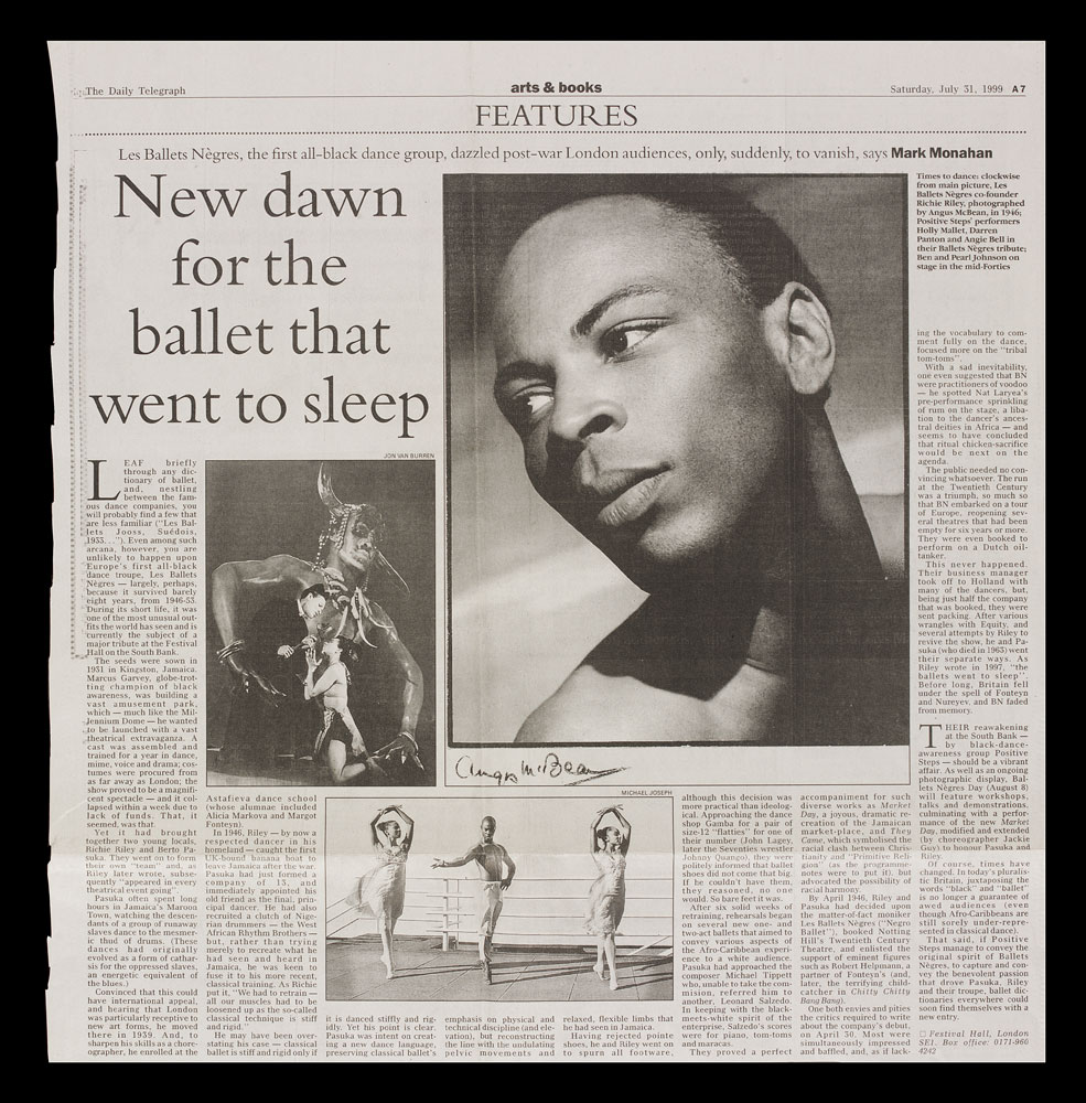 New Dawn for the Ballet that went to sleep': an article about Les Ballet Negres