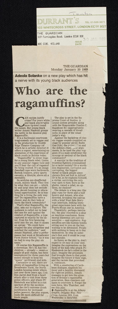 Article from the Guardian about Ragamuffin