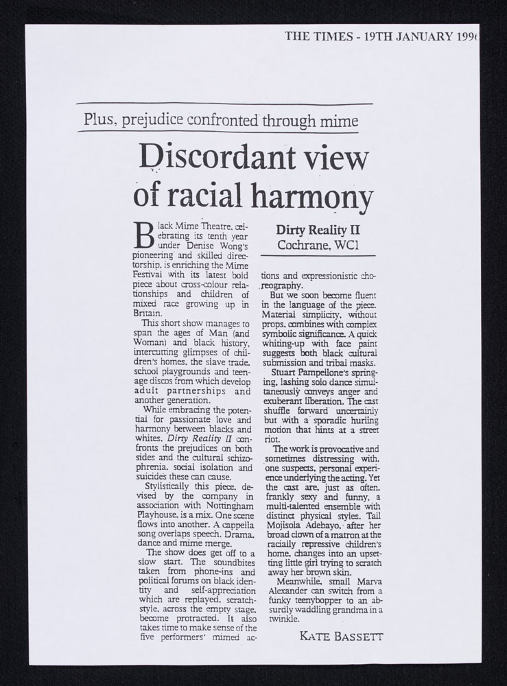 Discordant view of racial harmony': an article from The Times about Dirty Reality 2