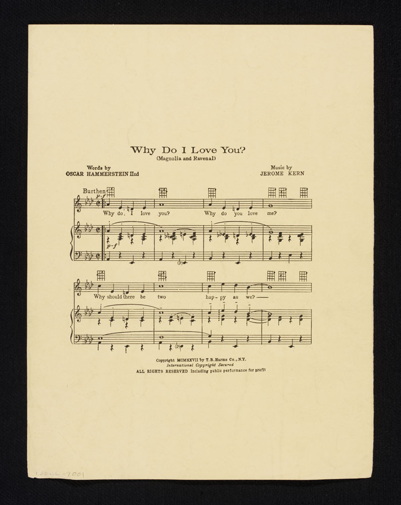 Why Do I Love You?' music sheet for Showboat