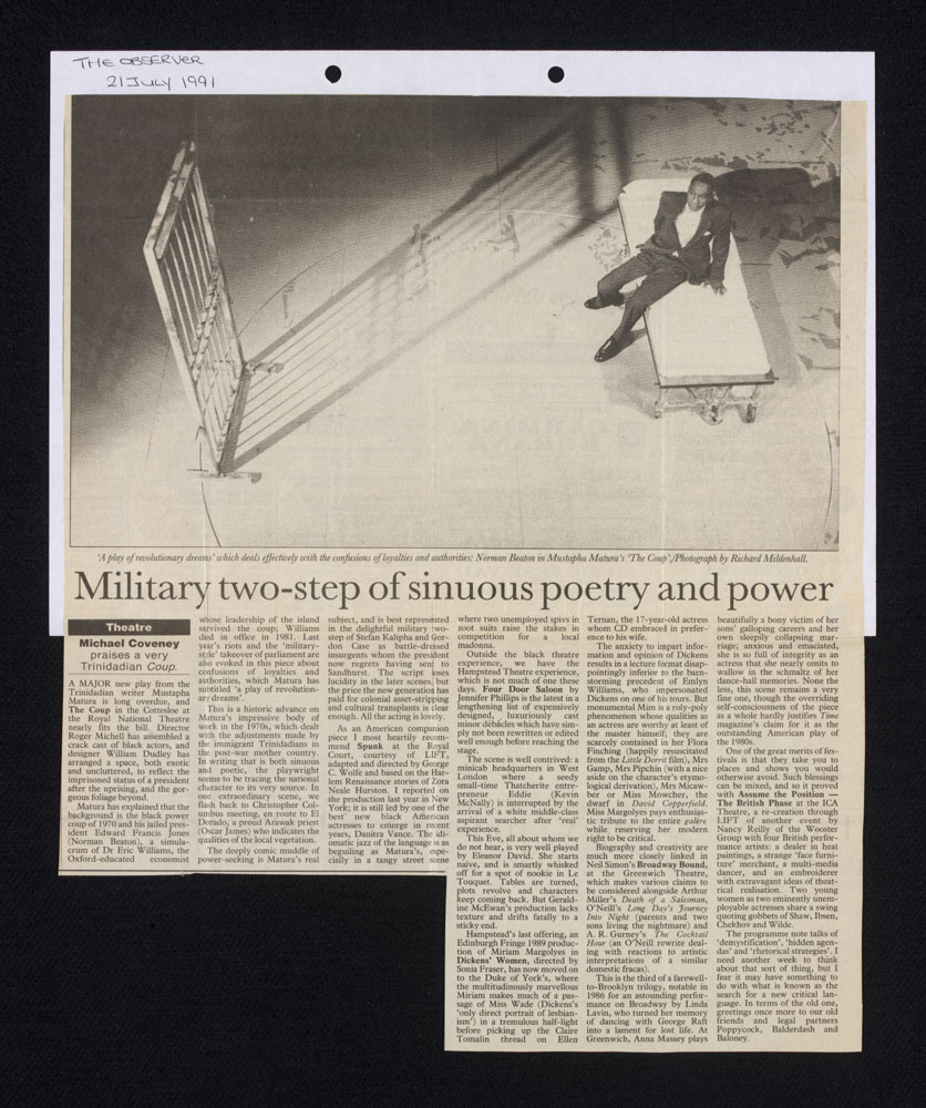 Military Two-Step of Sinuous Poetry and Power' an article reviewing The Coup